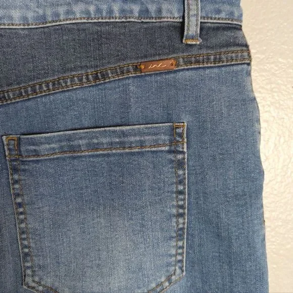 INC Stretch Denim Jean Patchwork Short Skirt Womens 10 - Picture 5 of 5